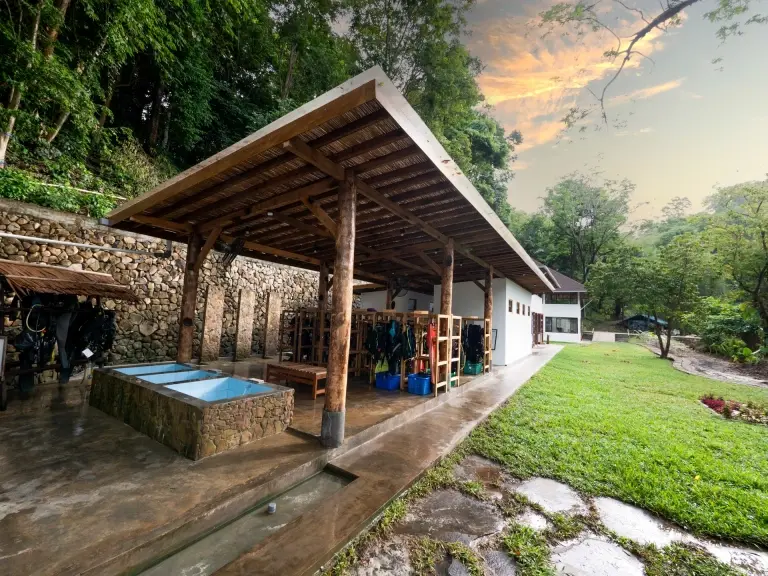 Equipment area at Murex Bangka Resort in Indonesia