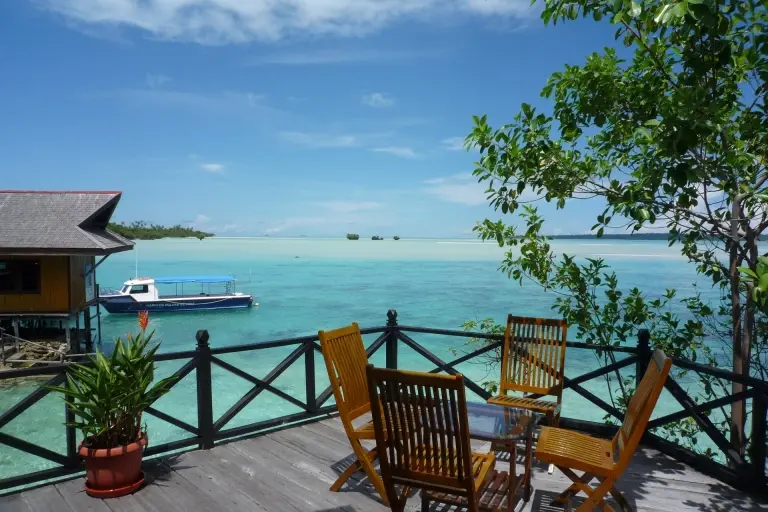 Bar & restaurant at Nabucco Island Resort in Maratua, Indonesia