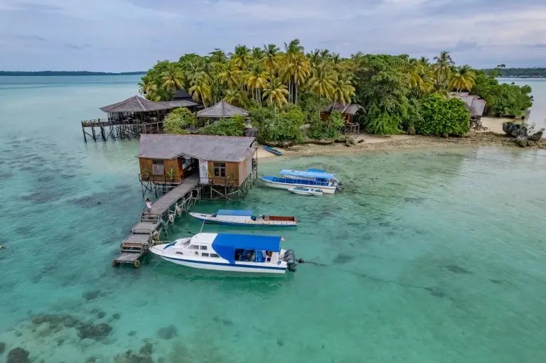 Jetty at Nabucco Island Resort in Maratua, Indonesia