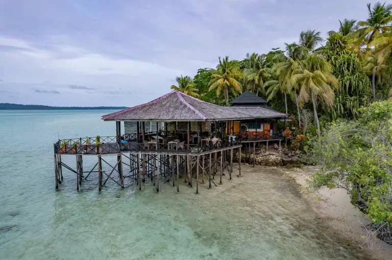 Bar & restaurant at Nabucco Island Resort in Maratua, Indonesia