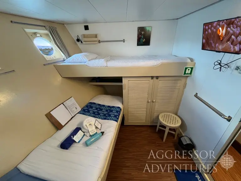 View of a deluxe cabin on Raja Ampat Aggressor.