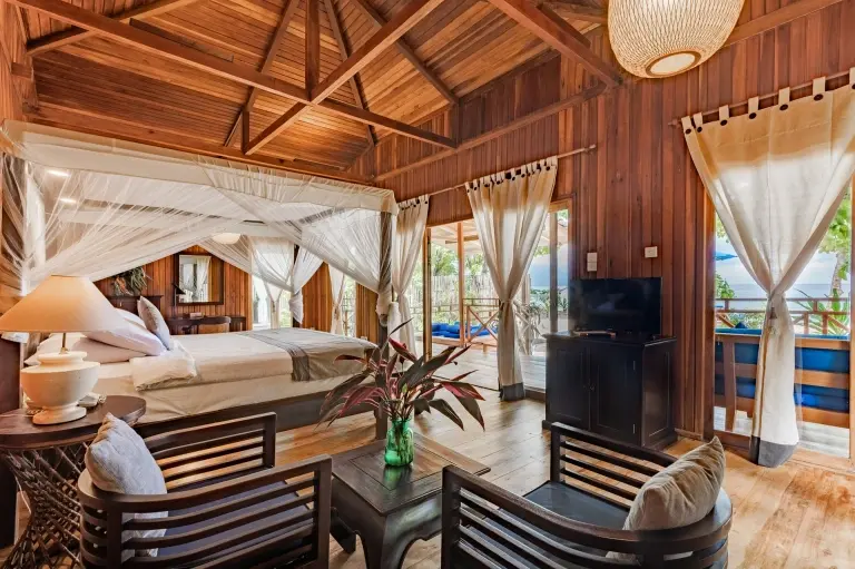 Beach view villa at Siladen Resort & Spa in Indonesia