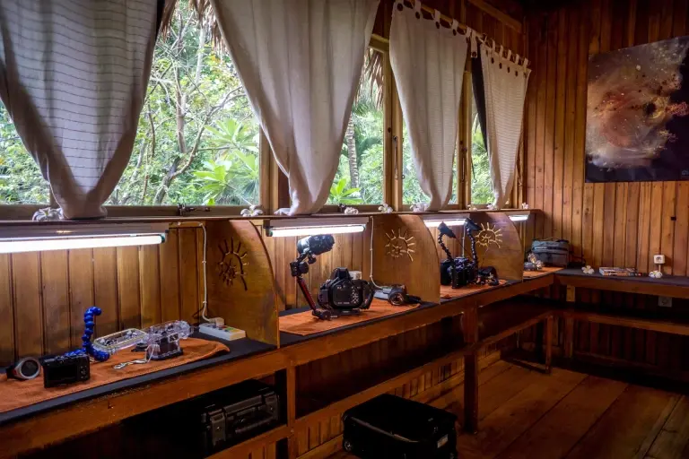 Camera room at the dive centre at Siladen Resort & Spa in Indonesia