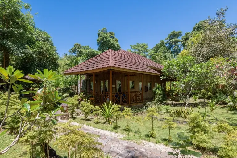 Garden view villa at Siladen Resort & Spa in Indonesia