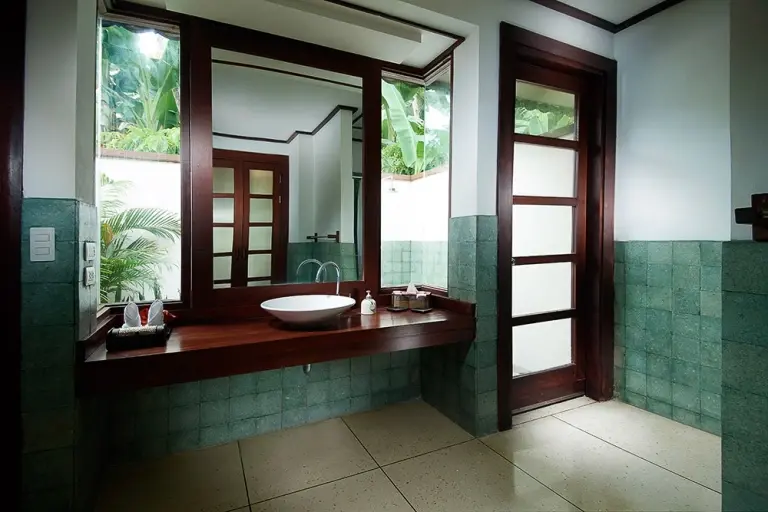 Garden villa bathroom at Solitude Lembeh Resort in Indonesia