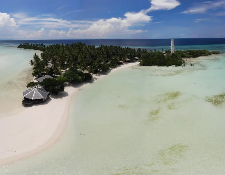 Aerial of Virgin Cocoa Island Resort in Derawan, Indonesia
