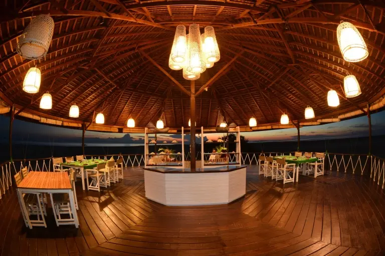 Restaurant at Virgin Cocoa Island Resort in Derawan, Indonesia