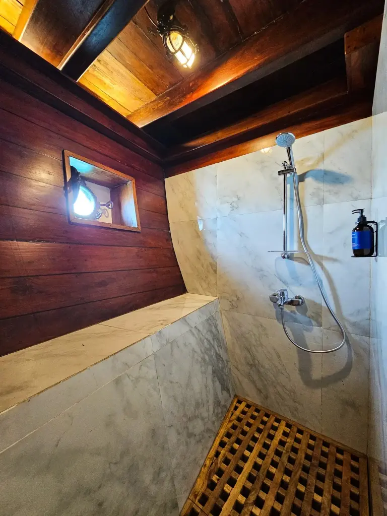 Bathroom on board Malaillo, Indonesia.