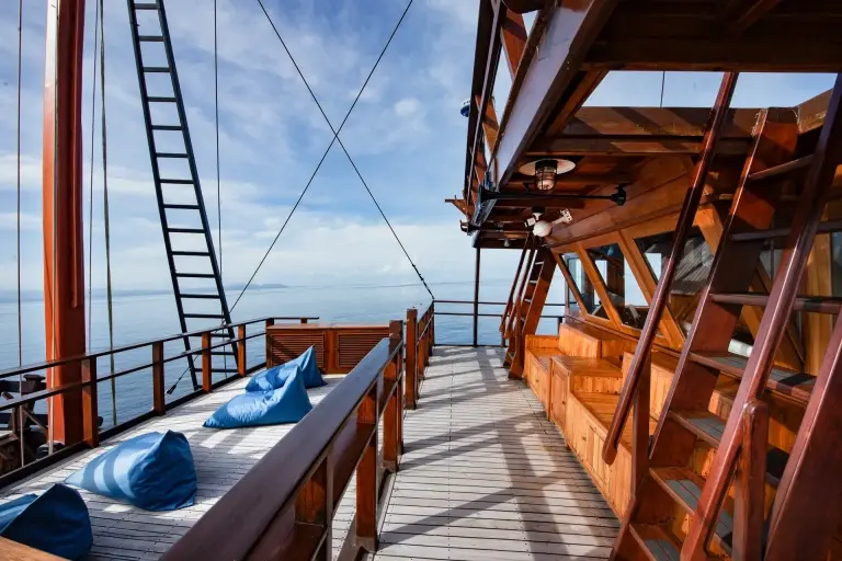 Deck area on board Malaillo, Indonesia.