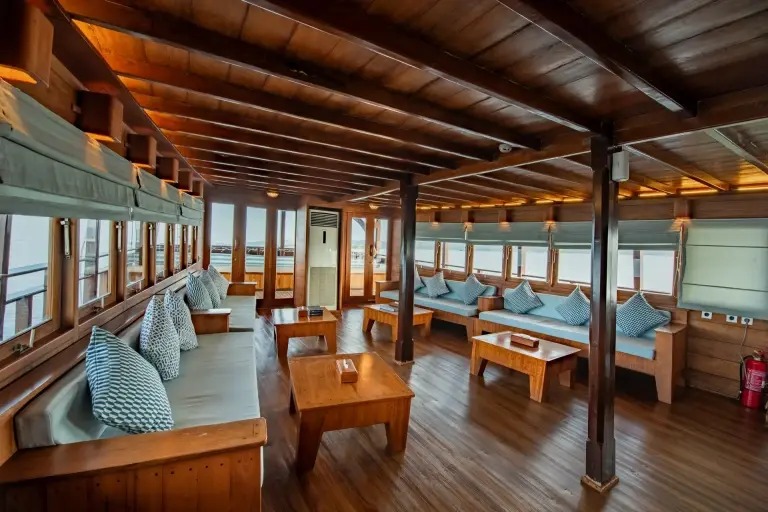 The lounge area on Malaillo, Indonesia.
