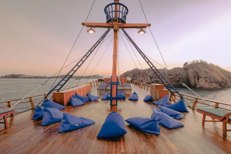 The top deck area on Malaillo, Indonesia.