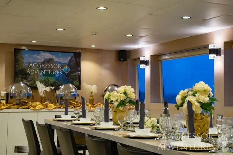 Dining area on Philippines Aggressor I Liveaboard, Philippines
