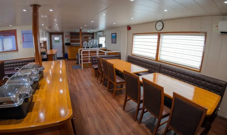 Dining room on board Atlantis Infiniti liveaboard in the Philippines