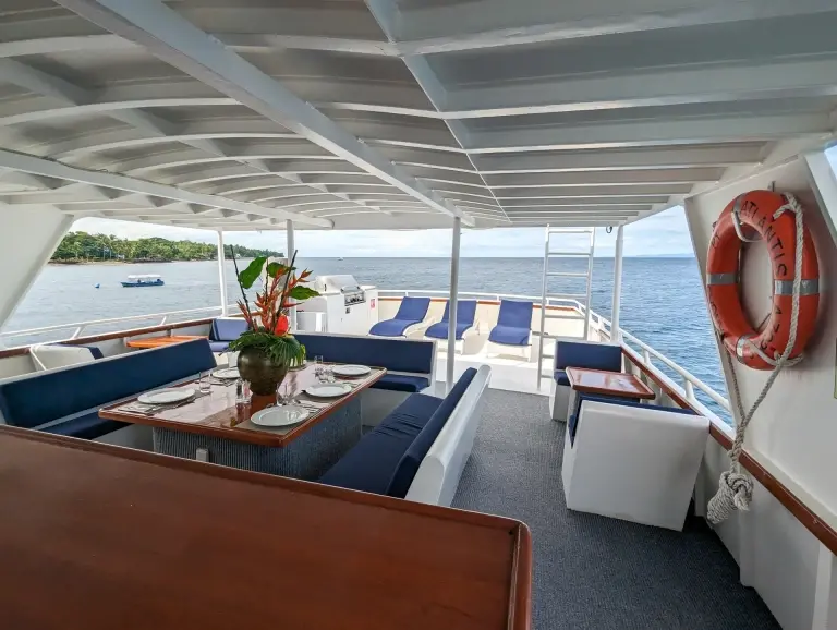 Lounge on board Atlantis Adventurer liveaboard in the Philippines