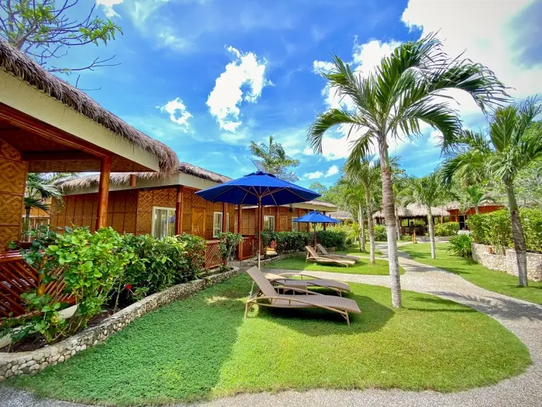 Sun loungers at Magic Oceans Resort in Bohol, the Philippines