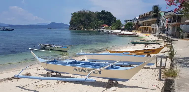 Beach view at Scandi Divers Resort in Puerto Galera, the Philippines
