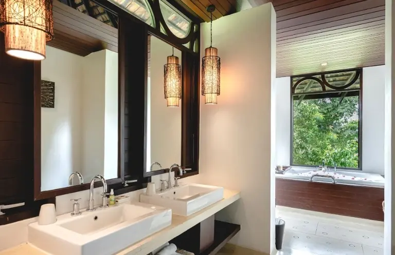 Deluxe villa with garden view bathroom at The Vijitt Resort in Phuket, Thailand