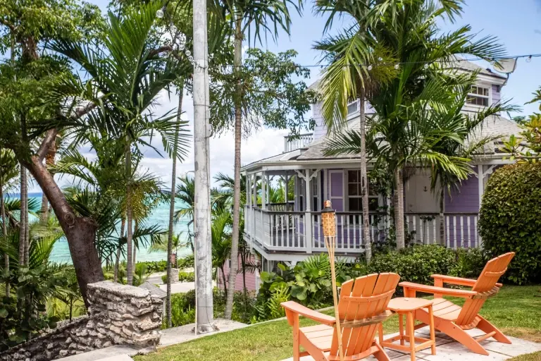 Terrace at Orange Hill Inn in Nassau, the Bahamas