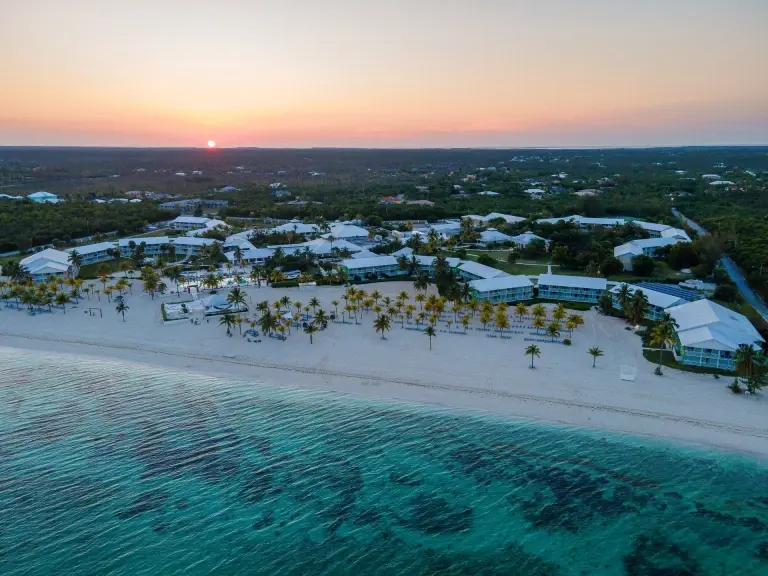 Aerial of Viva Fortuna Beach resort in Grand Bahama, the Bahamas