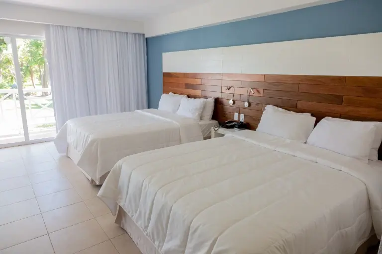 Twin bedroom at Viva Fortuna Beach resort in Grand Bahama, the Bahamas