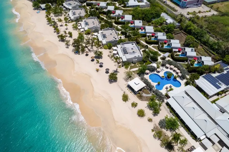 Aerial of Spice Island Beach Resort in Grenada