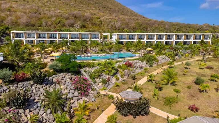 Swimming pool at Golden Rock Dive & Nature Resort in St Eustatius, the Caribbean