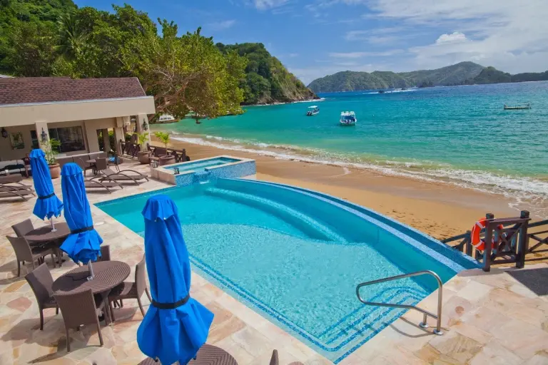 Swimming pool at Blue Waters Inn in Speyside, Tobago