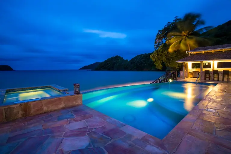 Swimming pool at Blue Waters Inn in Speyside, Tobago