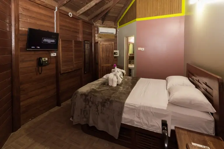 Double bedroom at Shepherds Inn in Tobago