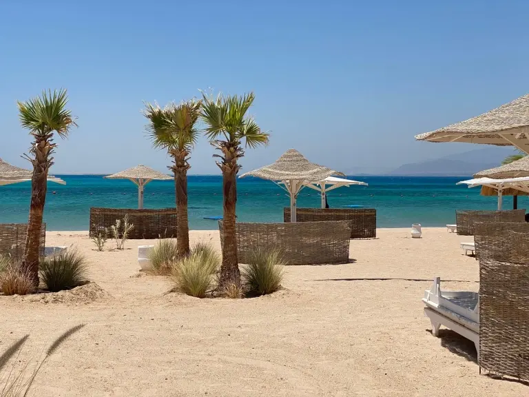 The beach at The Kaktus Hotel Soma Bay, Egypt.