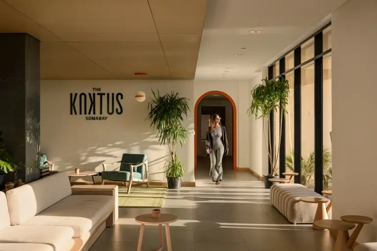 The lobby at The Kaktus Hotel Soma Bay, Egypt.