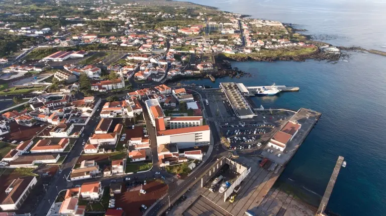 Aerial of Hotel Caravelas in Madalena, Pico, the Azores
