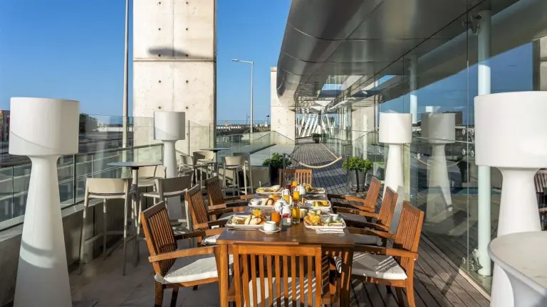 Breakfast area at Hotel Marina Atlantico in Ponta Delgada, Sao Miguel, the Azores