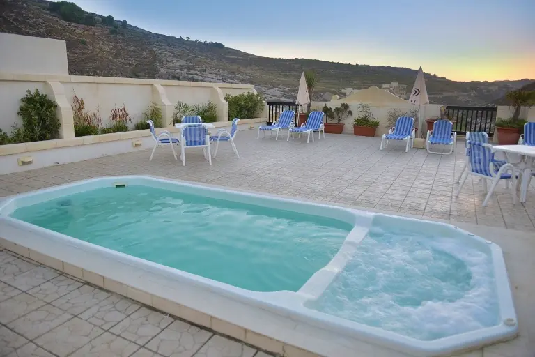 Rooftop swimming pool at St Patrick's hotel in Gozo