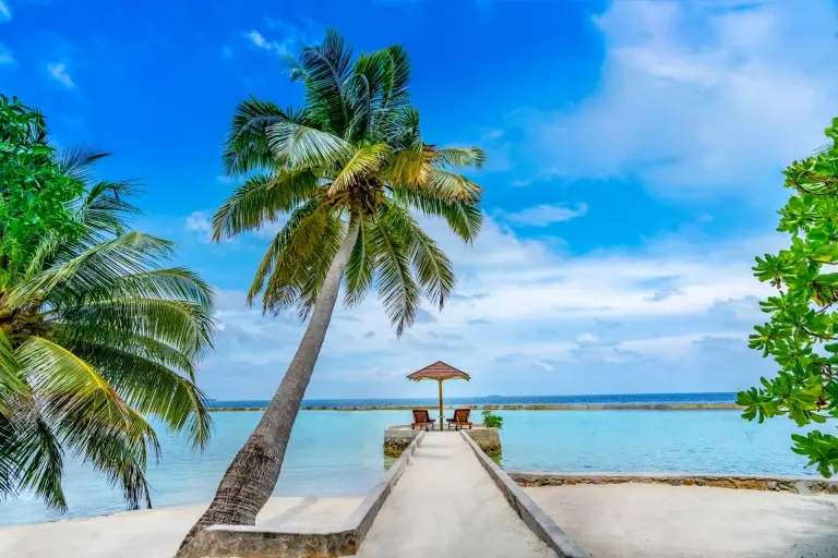 Sun loungers at Ellaidhoo Maldives by Cinnamon Resort in the Maldives