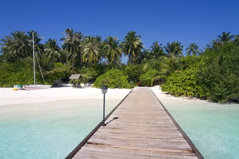 Beach at Embudu Village accommodation in the Maldives