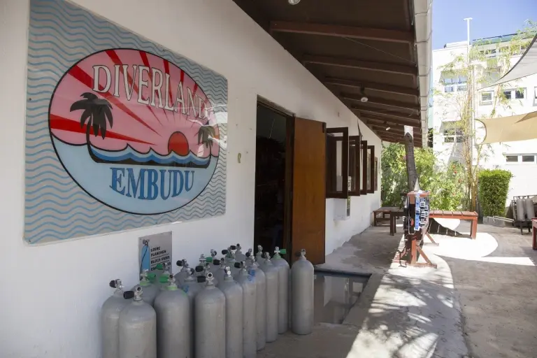 Diverland dive centre at Embudu Village accommodation in the Maldives