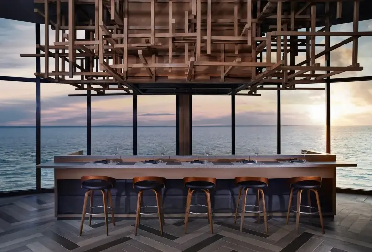 View from the teppanyaki counter at Tabemasu Restaurant, Le Meridien Maldives Resort & Spa, Maldives.