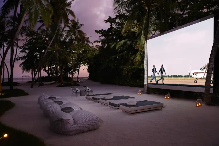 The outdoor cinema at Le Meridien Maldives Resort & Spa, Maldives.