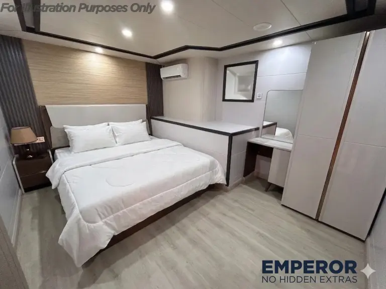 Illustration of a lower deck double cabin on Emperor Explorer II, Maldives