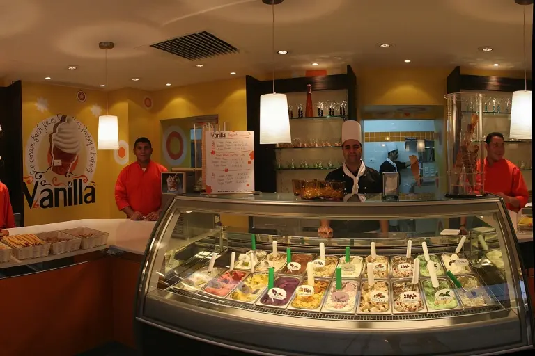 Ice cream Cafe Vanilla at Camel Dive Hotel in Sharm el Sheikh, Egypt