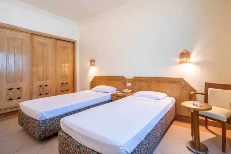 Twin bedroom at Camel Dive Hotel in Sharm el Sheikh, Egypt
