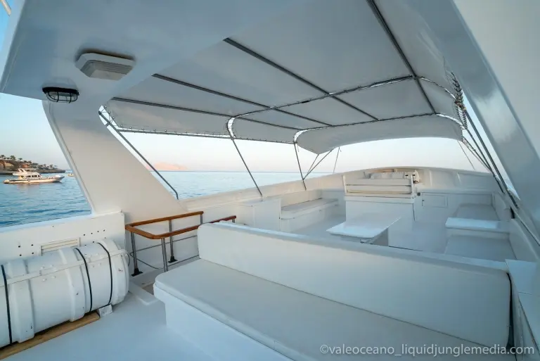 Top deck on Freedom VIII Liveaboard, Egypt