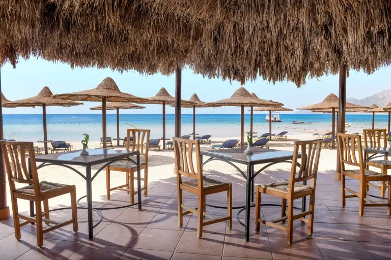 Beach bar at Jaz Dahabeya Hotel in Dahab, Egypt