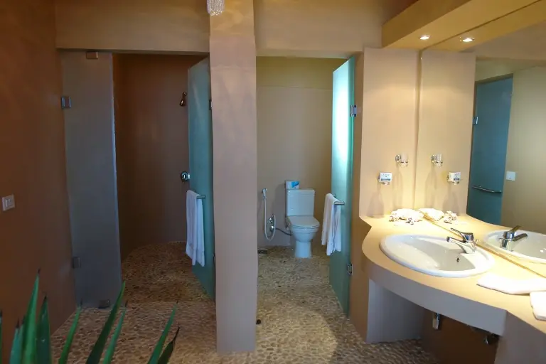 Bathroom at Oasis Dive Resort in Marsa Alam, Egypt