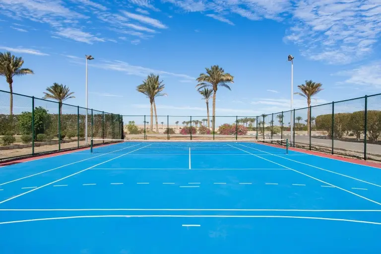 Tennis court at Radisson Marina Resort in Port Ghalib, Egypt