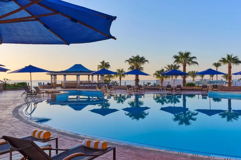 Rotunda swimming pool at Renaissance Golden View Beach Resort in Sharm el Sheikh, Egypt