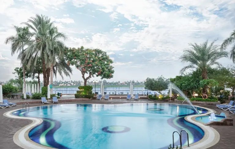 Swimming pool at Steigenberger Nile Palace in Egypt