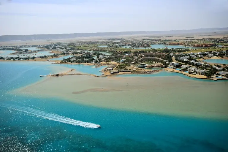 Aerial of Turtle's Inn hotel in El Gouna, Egypt
