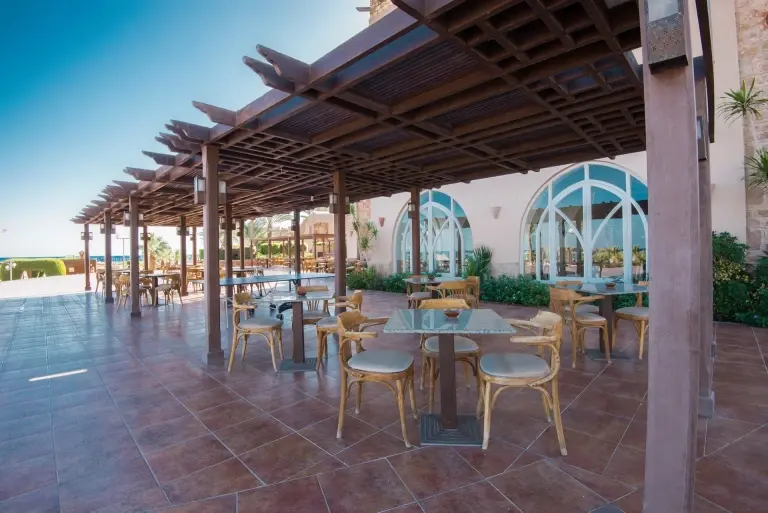 Outdoor seating at Shams Alam Resort in Egypt
